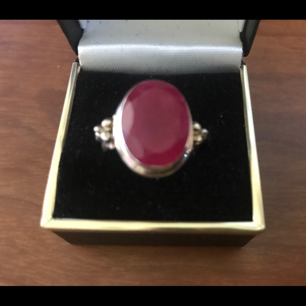 Red Chalcedony Ring - image 1